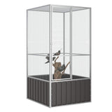 vidaXL Aviary 111x107x211.5 cm galvanized steel anthracite