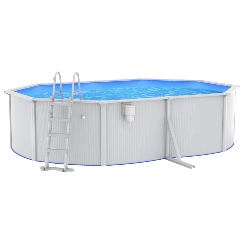 vidaXL Swimming Pool with Safety Ladder 490x360x120 cm