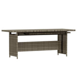 vidaXL 3-delige Loungeset met kussens poly rattan grijs