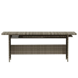 vidaXL 3-delige Loungeset met kussens poly rattan grijs