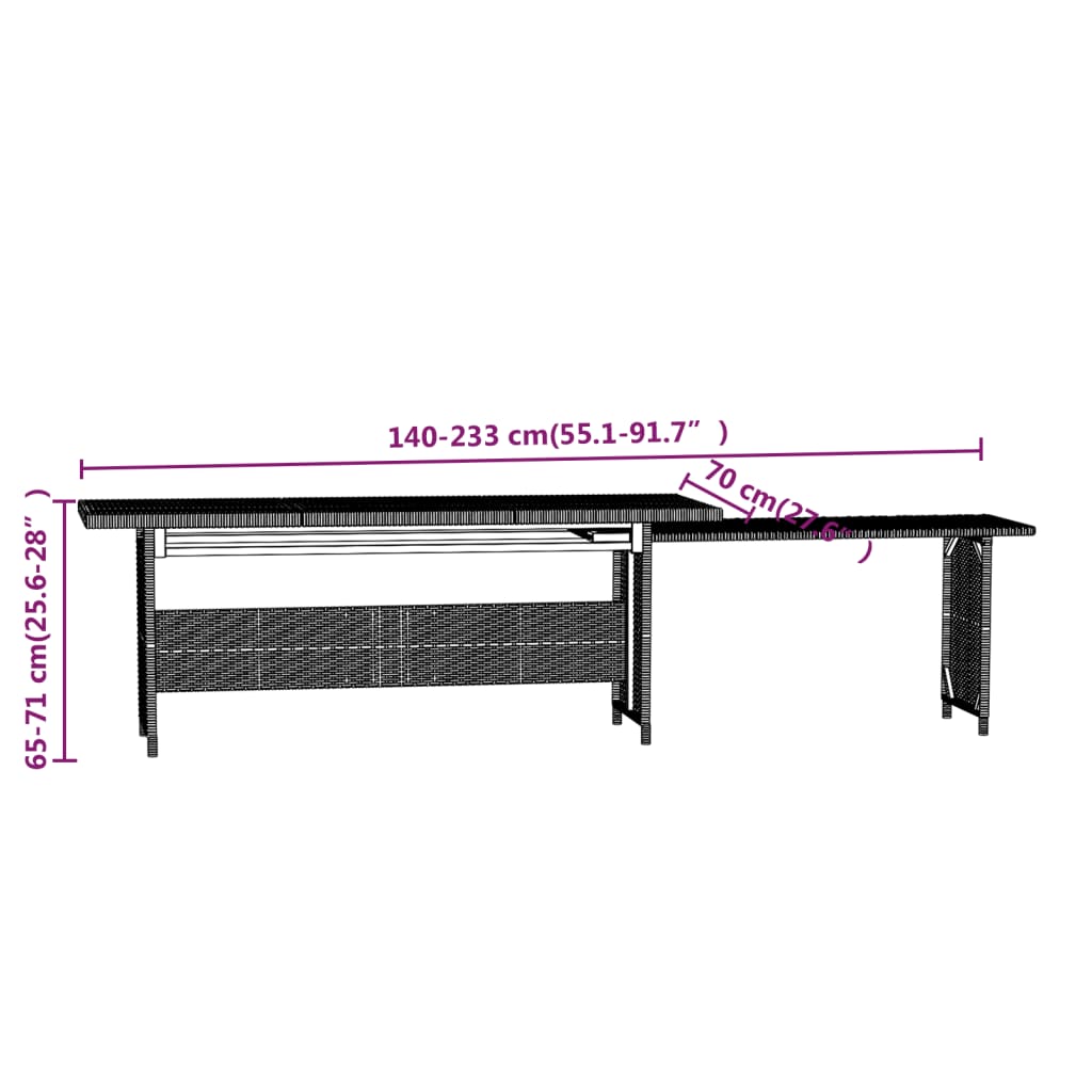 vidaXL 3-delige Loungeset met kussens poly rattan grijs