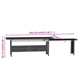 vidaXL 3-delige Loungeset met kussens poly rattan grijs