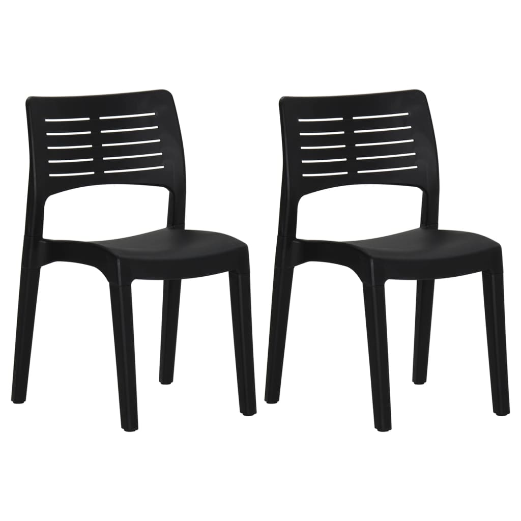 vidaXL Tuinstoelen 2 st polypropylène couleur antraciet
