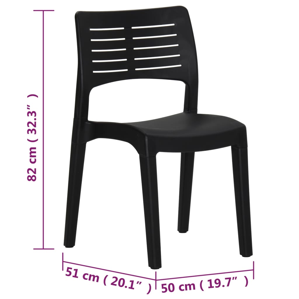 vidaXL Tuinstoelen 2 st polypropylène couleur antraciet
