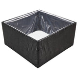 vidaXL Plantenbak 80x80x40 cm poly rattan zwart