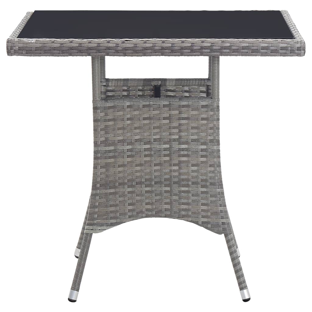 vidaXL Tuintafel 80x80x74 cm poly rattan grijs