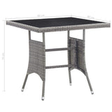 vidaXL Tuintafel 80x80x74 cm poly rattan grijs