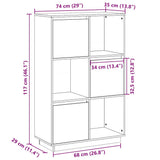 vidaXL Hoge kast 38x35x117 cm massief grenenhout