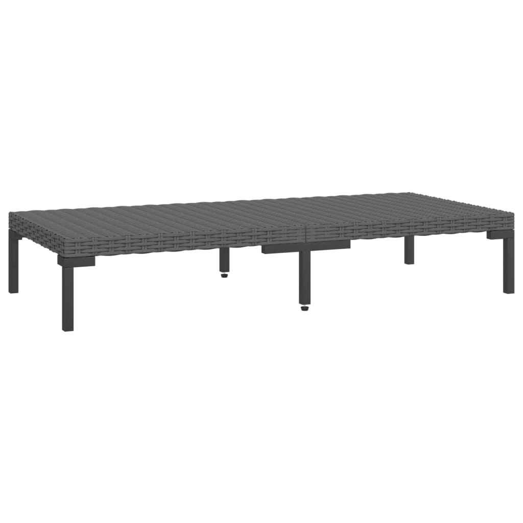 vidaXL 4-delige Loungeset met kussens poly rattan donkergrijs