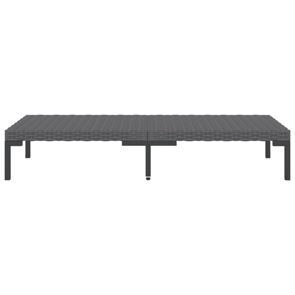 vidaXL 4-delige Loungeset met kussens poly rattan donkergrijs