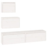 vidaXL TV Cabinets 4 pcs solid pine wood white