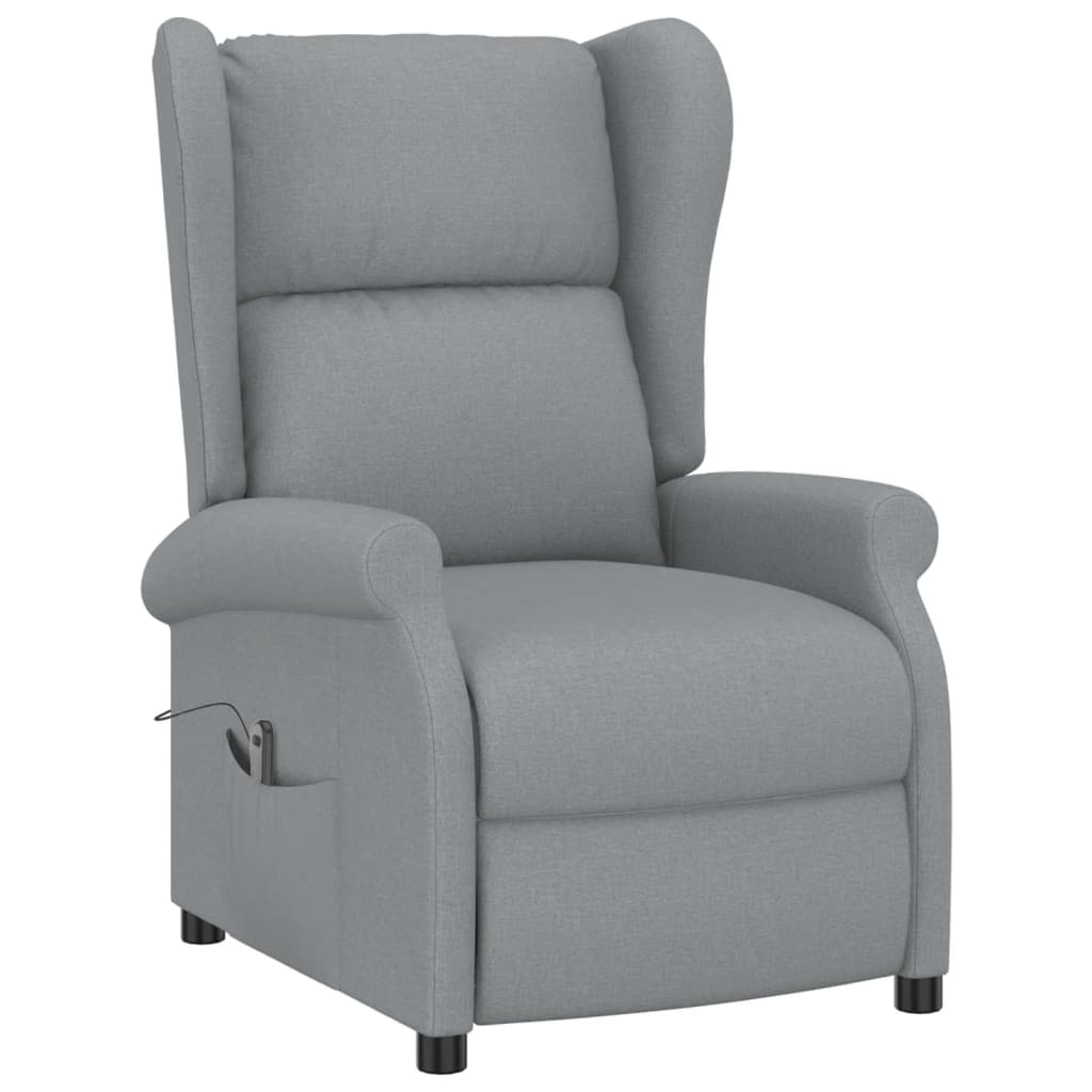 vidaXL Fauteuil elektrisch verstelbaar stof lichtgrijs