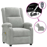 vidaXL Electric Massage Recliner Velvet Light Grey