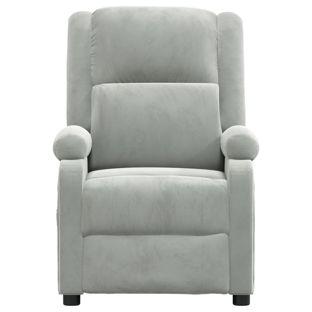 vidaXL Electric Massage Recliner Velvet Light Grey