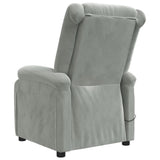 vidaXL Electric Massage Recliner Velvet Light Grey