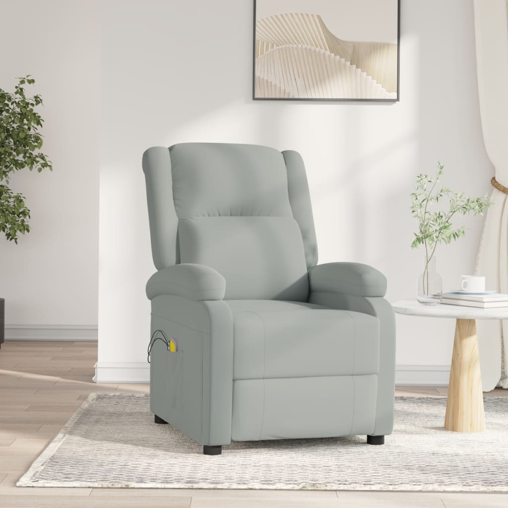 vidaXL Electric Massage Recliner Velvet Light Grey