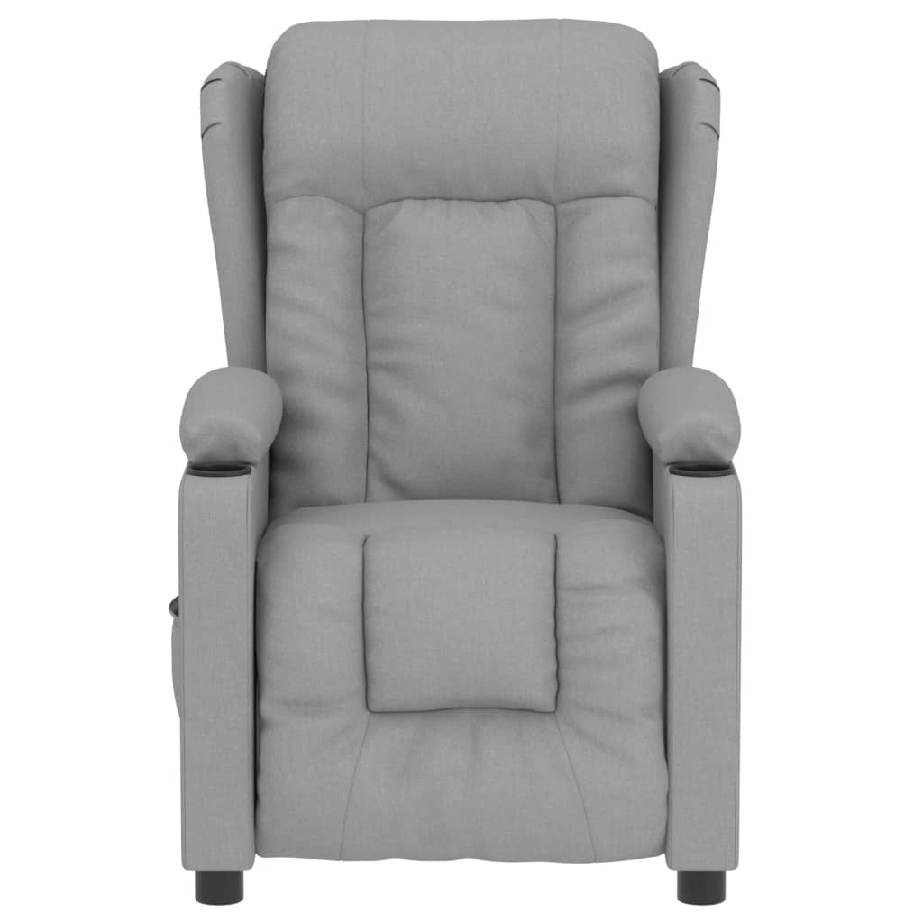 vidaXL Fauteuil elektrisch verstelbaar stof lichtgrijs