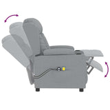 vidaXL Massagestoel elektrisch stof lichtgrijs