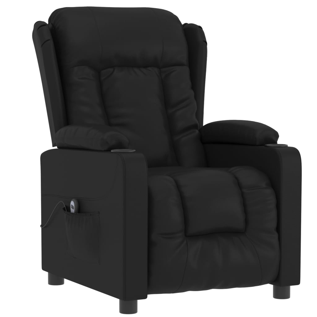 vidaXL Fauteuil elektrisch verstelbaar kunstleer zwart