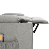 vidaXL Massagestoel elektrisch stof lichtgrijs