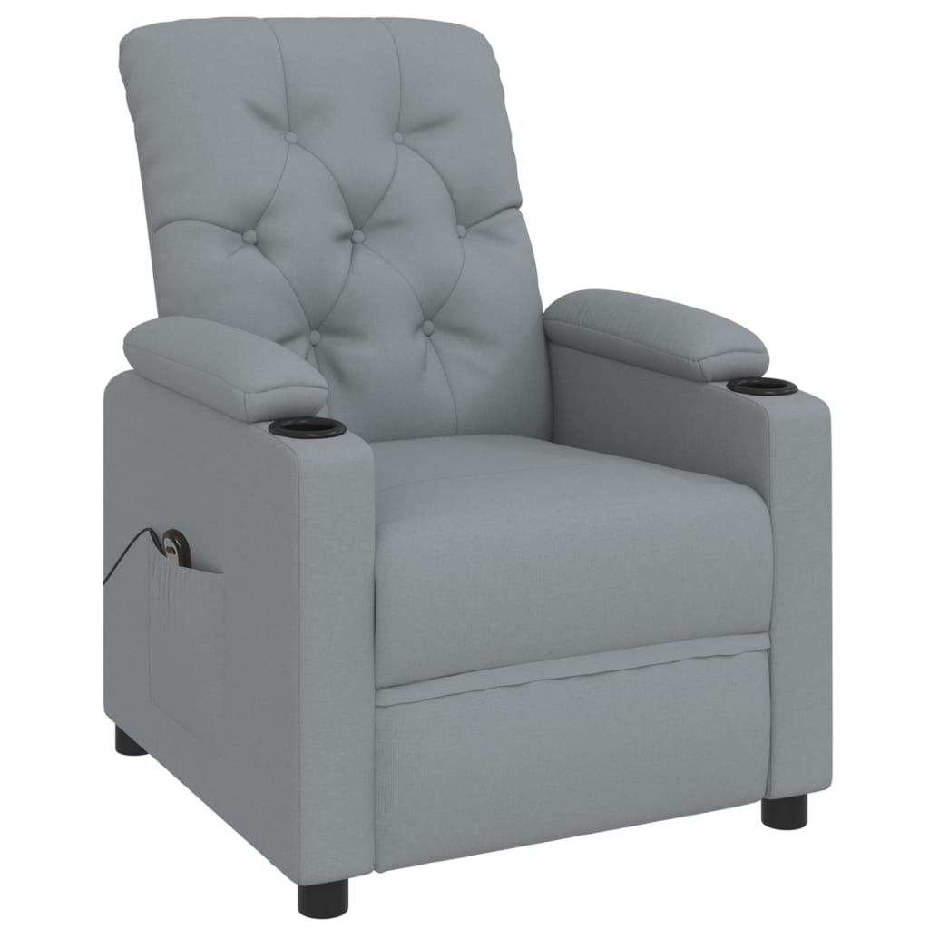 vidaXL Fauteuil elektrisch verstelbaar stof lichtgrijs