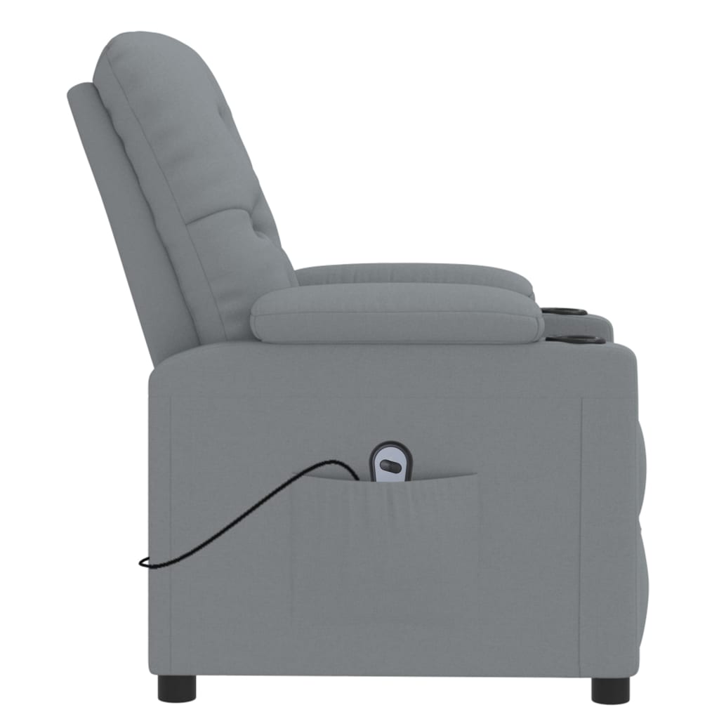 vidaXL Fauteuil elektrisch verstelbaar stof lichtgrijs