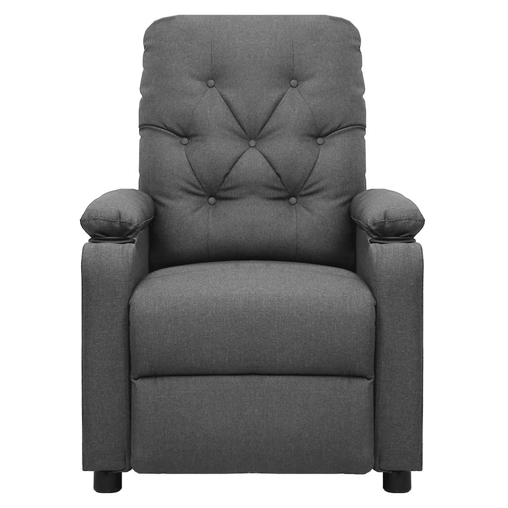 vidaXL Massagestoel elektrisch stof lichtgrijs