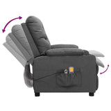 vidaXL Massagestoel elektrisch stof lichtgrijs