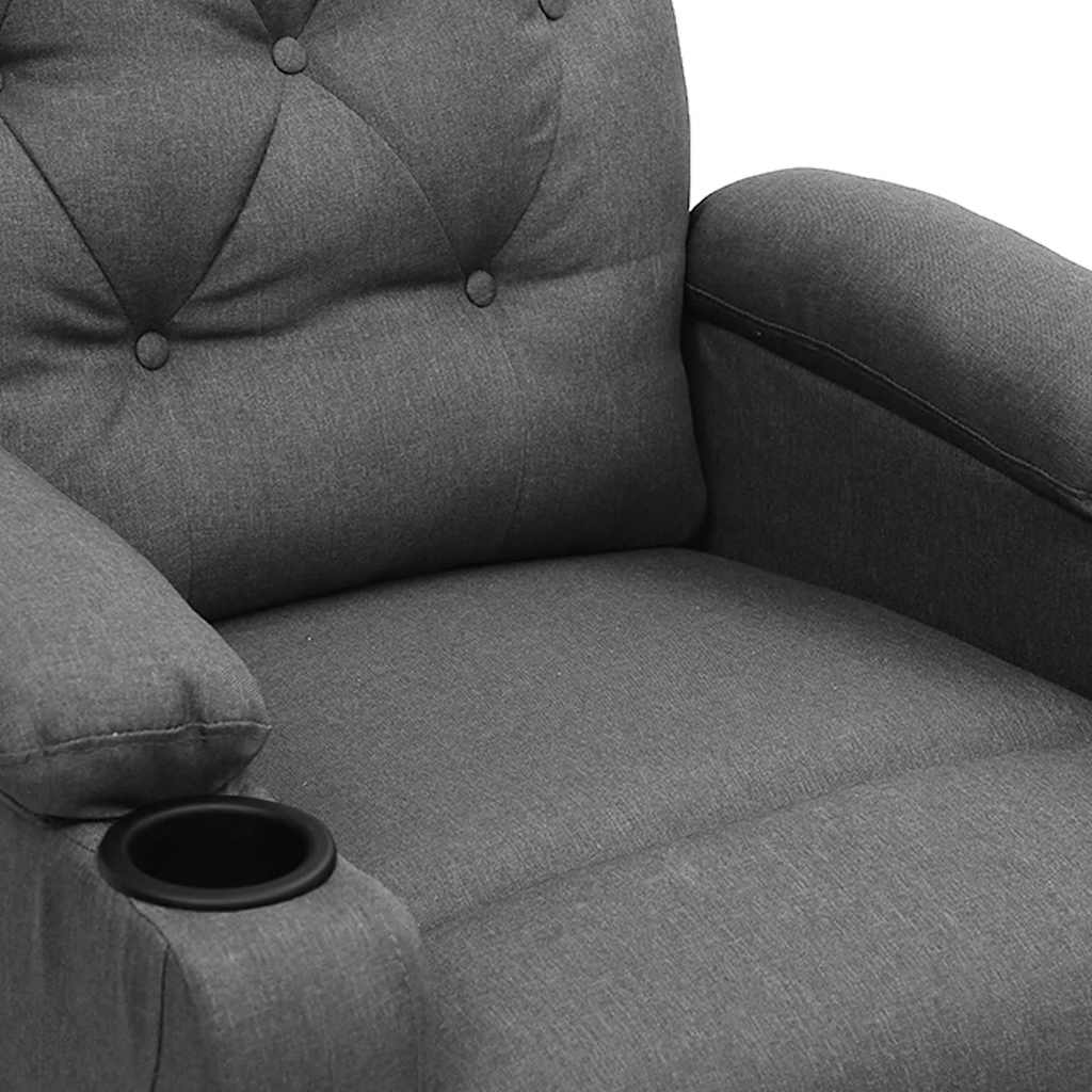 vidaXL Massagestoel elektrisch stof lichtgrijs