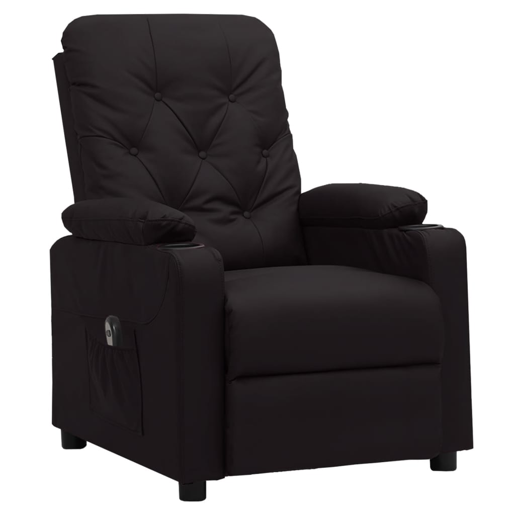 vidaXL Fauteuil elektrisch verstelbaar kunstleer zwart