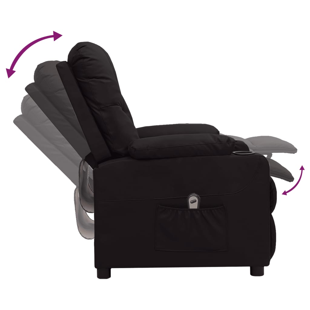 vidaXL Fauteuil elektrisch verstelbaar kunstleer zwart