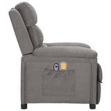 vidaXL Massagestoel elektrisch stof lichtgrijs