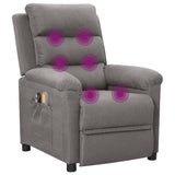 vidaXL Massagestoel elektrisch stof lichtgrijs