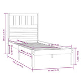 vidaXL Bedframe massief grenenhout 75x190 cm