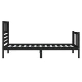 vidaXL Bedframe massief hout zwart 75x190 cm