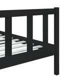 vidaXL Bedframe massief hout zwart 75x190 cm