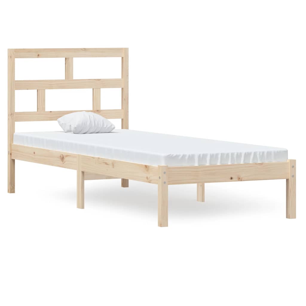 vidaXL Bed Frame Solid Wood 75x190 cm