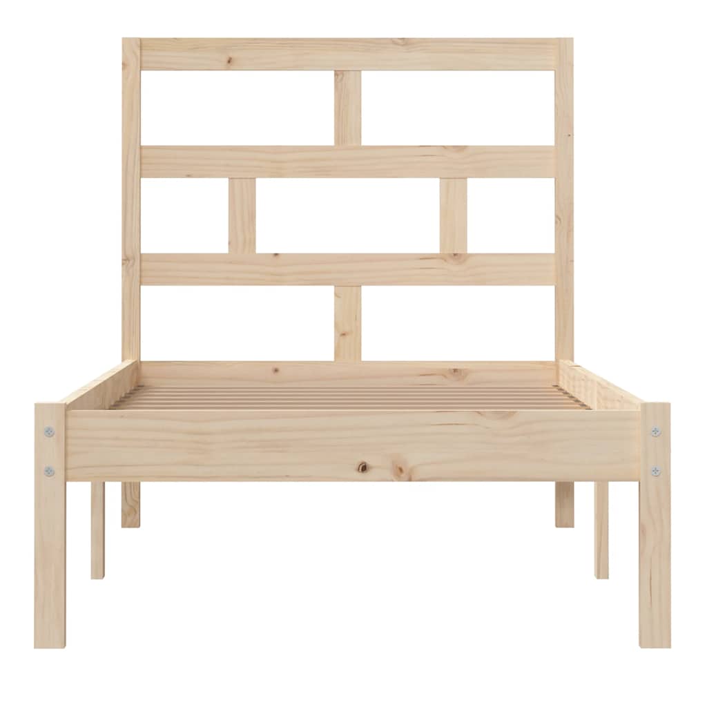 vidaXL Bed Frame Solid Wood 75x190 cm