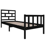 vidaXL Bed Frame Solid Pine Wood Black 75x190 cm