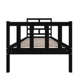 vidaXL Bed Frame Solid Pine Wood Black 75x190 cm