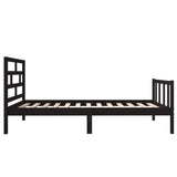 vidaXL Bed Frame Solid Pine Wood Black 75x190 cm