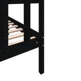 vidaXL Bed Frame Solid Pine Wood Black 75x190 cm