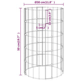 vidaXL Gabion post round Ø30x50 cm galvanized steel