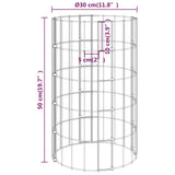 vidaXL Gabion Planters 3 pcs Round Raised Ø30x50 cm Steel