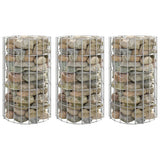 vidaXL Gabion Planters 3 pcs Round Raised Ø30x50 cm Steel