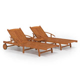 vidaXL Sun Lounger Set with Table Solid Acacia Wood