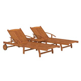 vidaXL Sun Lounger Set with Table Solid Acacia Wood