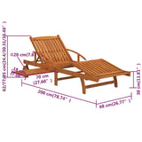 vidaXL Sun Lounger Set with Table Solid Acacia Wood