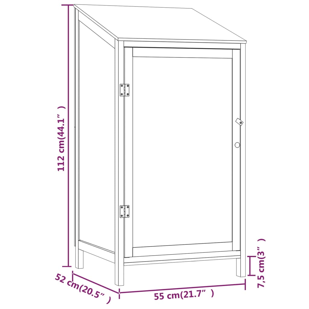 vidaXL Tuinschuur 55x52x112 cm massief vurenhout