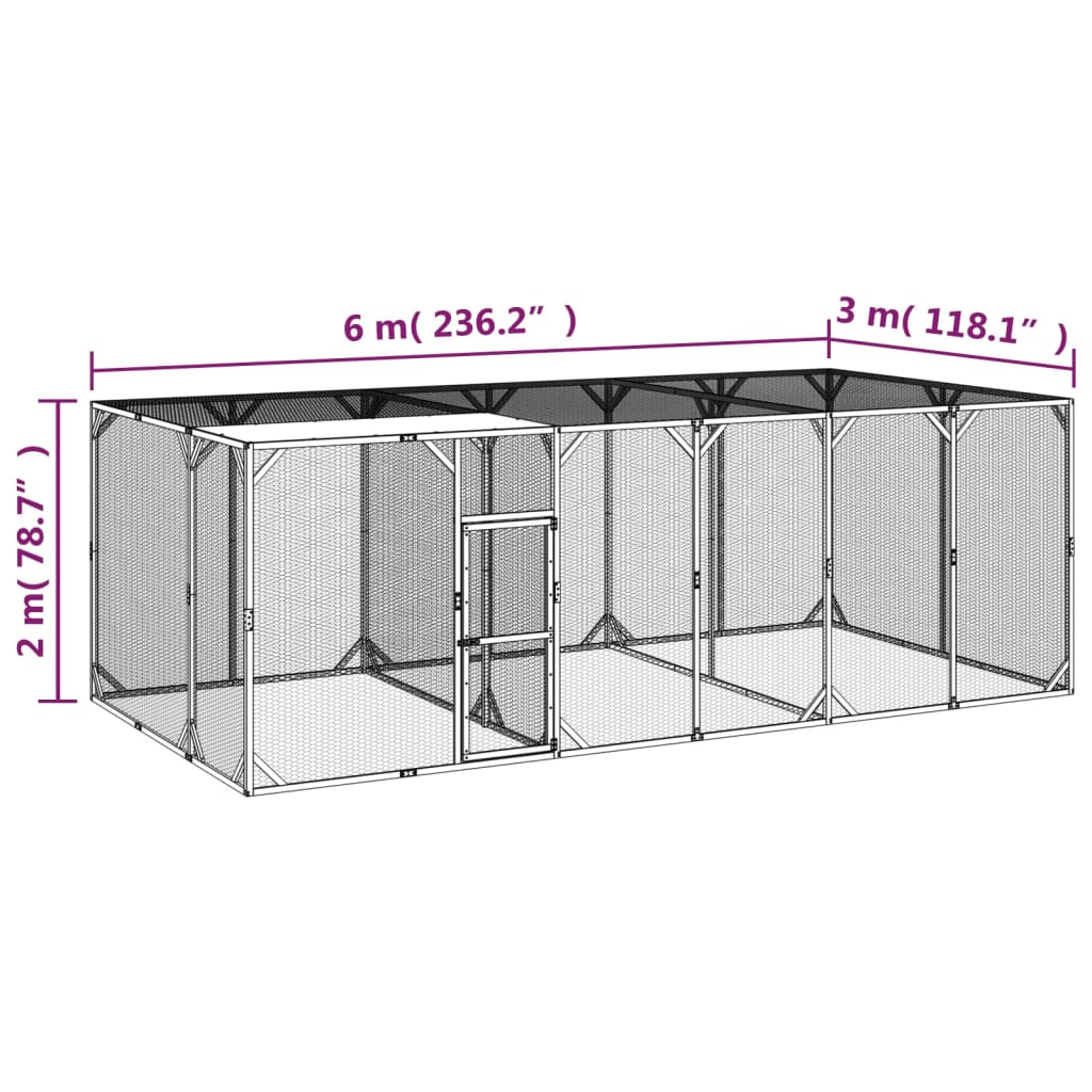 vidaXL Kippenhok 200x400x200 cm geïmpregneerd massief grenenhout